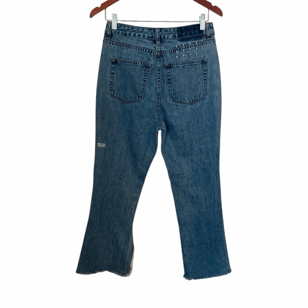 Ksubi•Kick Flare Leg Ankle Slit Blue Jeans